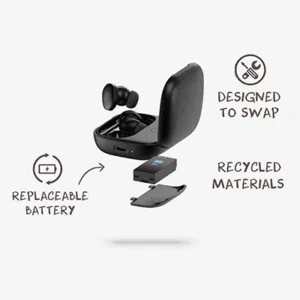 bounce creative designs Lakewood RCS recycled & repairable wireless earbuds, eco friendly promotional earbuds