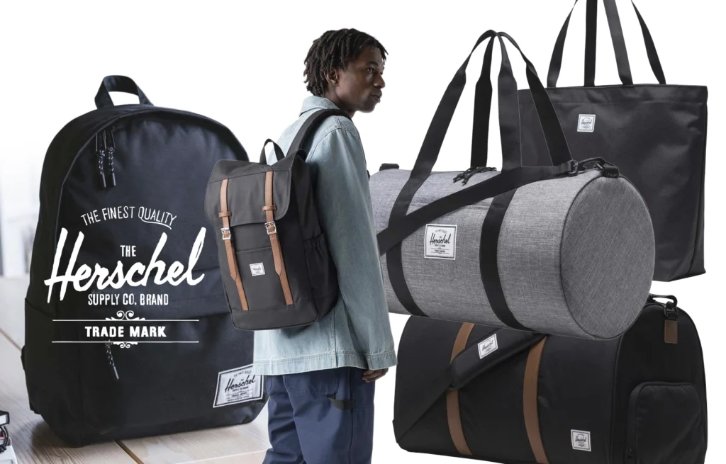 bounce creative designs branded Herschel Supply bags