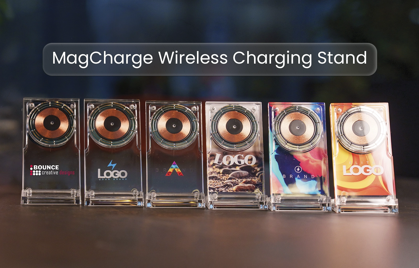 Bounce Creative Designs MagCharge Wireless Charging Stand, branded magnetic wireless charger