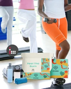 branded onboarding boxes, swag boxes, bounce creative designs