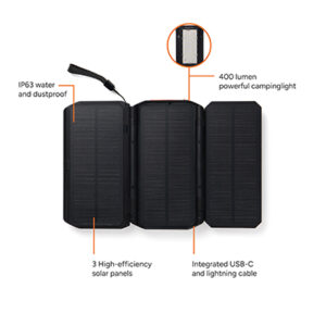 bounce creative designs branded solar power banks Nordic Drift Titan 10.000mAh solar powerbank with 3 panels