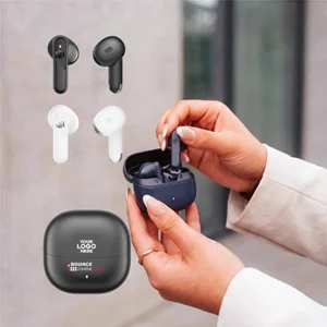 branded wireless earbuds, Urban Vitamin Santa Clara Earbuds, bounce creative designs
