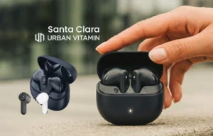 branded wireless earbuds, Urban Vitamin Santa Clara Earbuds, bounce creative designs