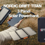 bounce creative designs branded solar power banks Nordic Drift Titan 10.000mAh solar powerbank with 3 panels
