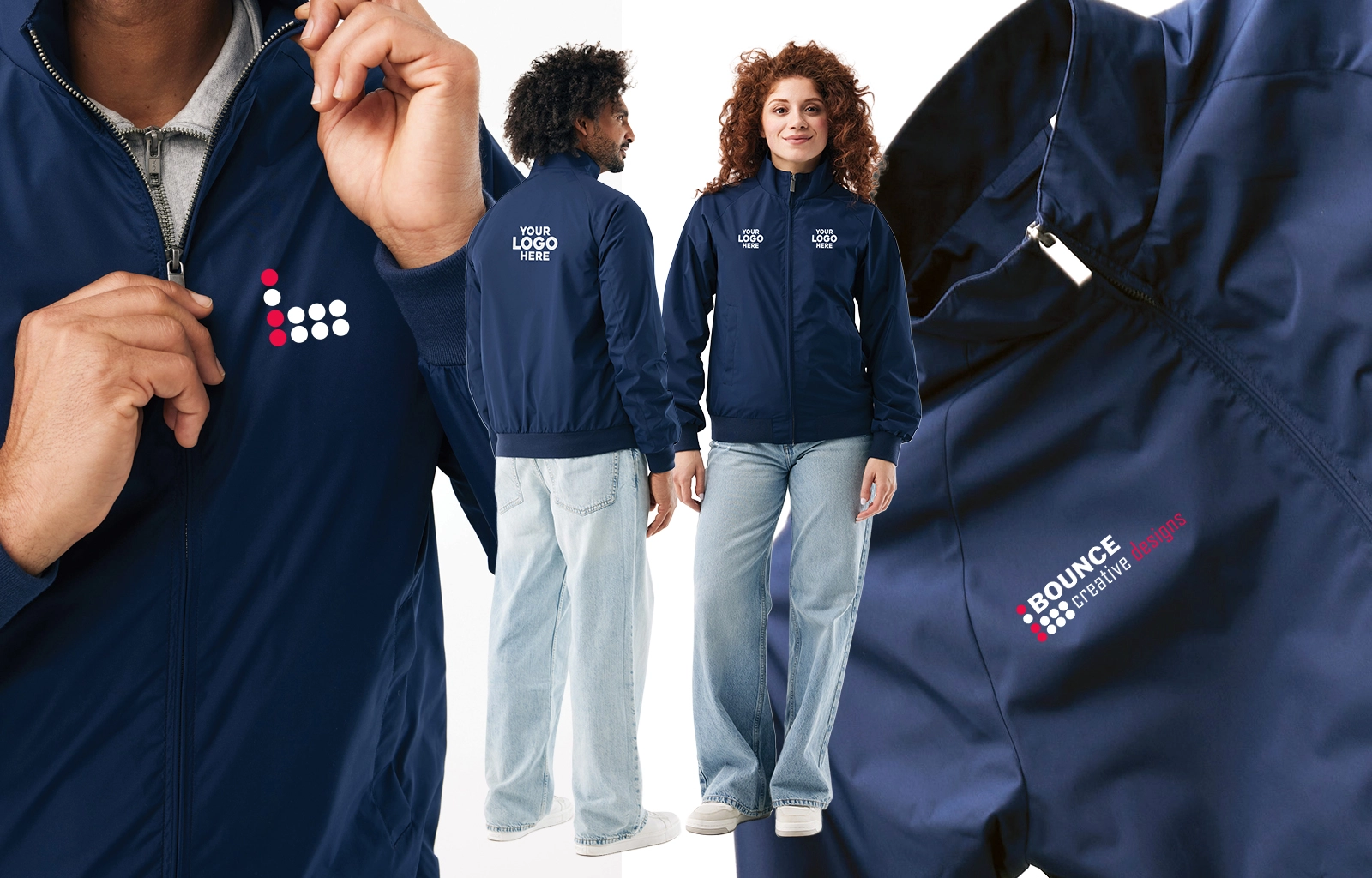 branded eco workwear, IQONIQ Odin recycled polyester urban jacket, bounce creative designs