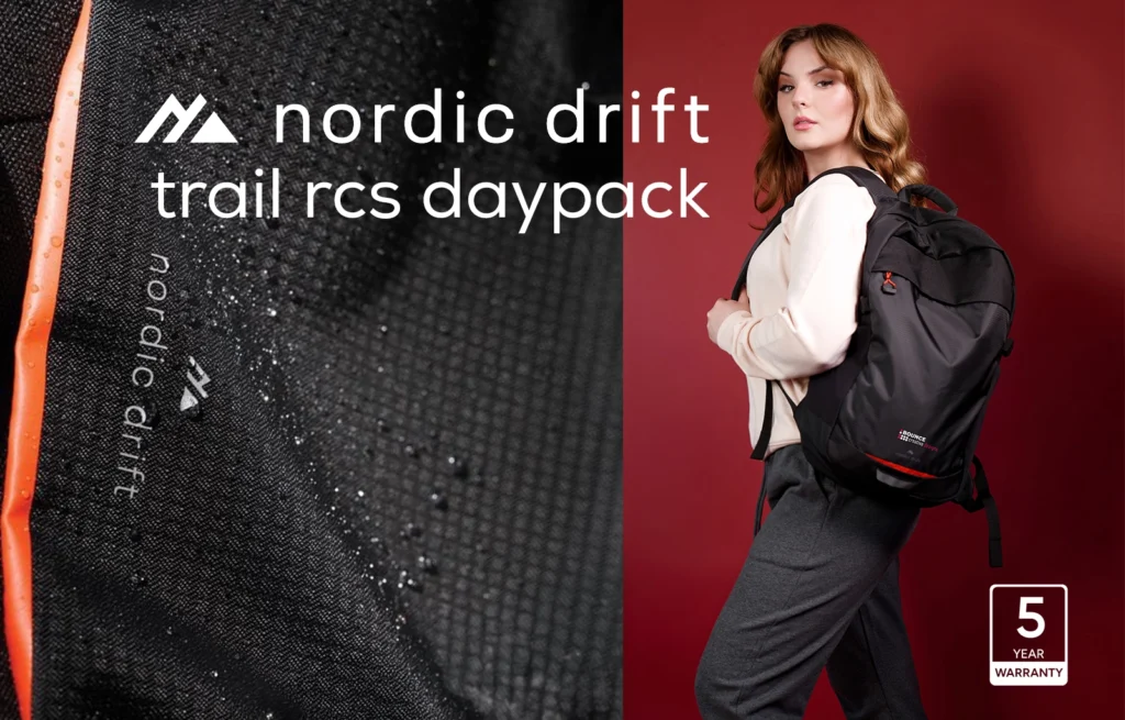 branded recycled backpack, Nordic Drift Trail RCS daypack 16L, bounce creative designs