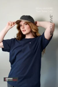 Beau Aware Washed 6 Panel 270gsm Cotton Twill Two Tone Cap featuring premium recycled comfort and custom branding by Bounce Creative Designs