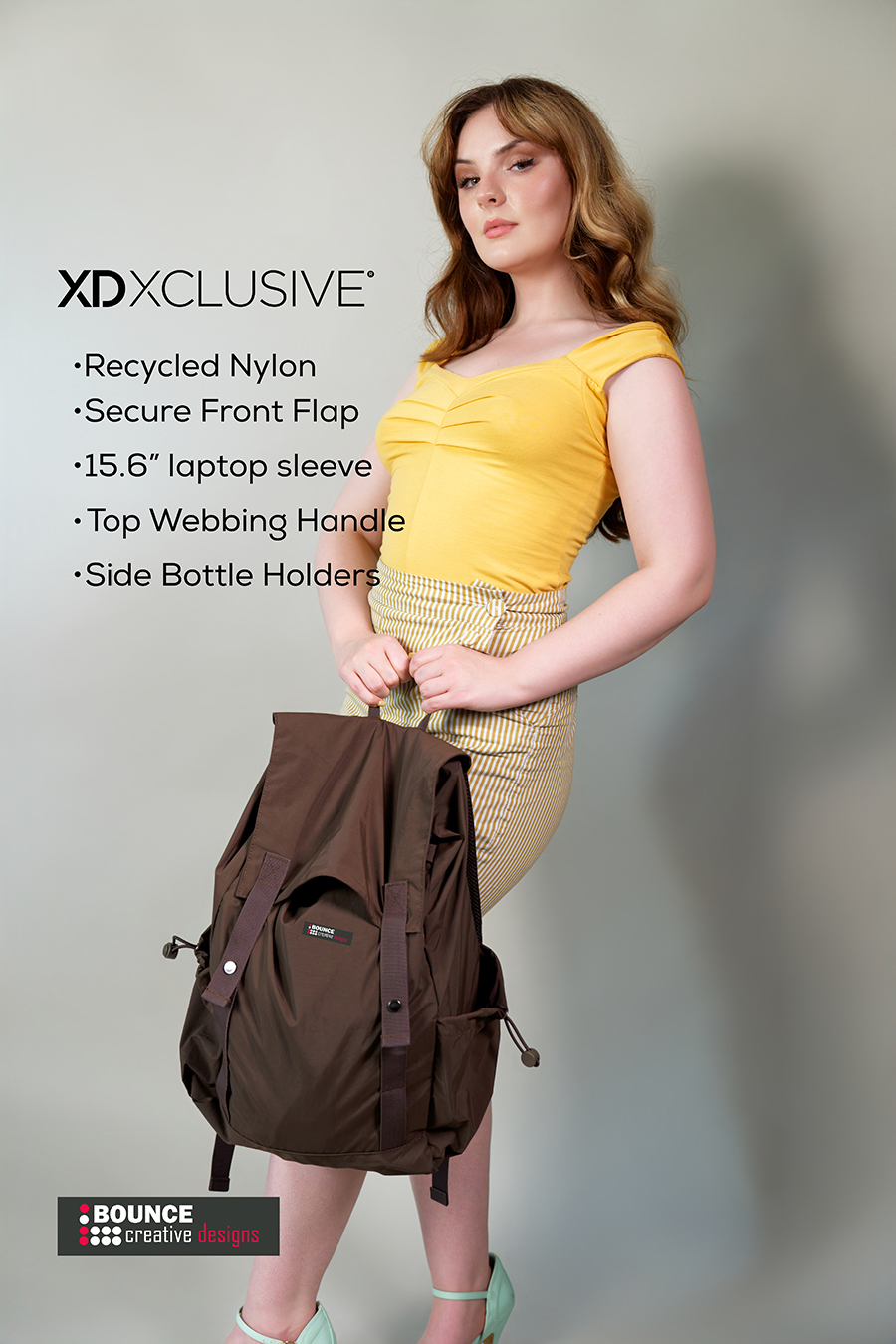 Branded business backpack featuring the Kento Urban RCS Recycled Nylon Everyday Backpack by Bounce Creative Designs