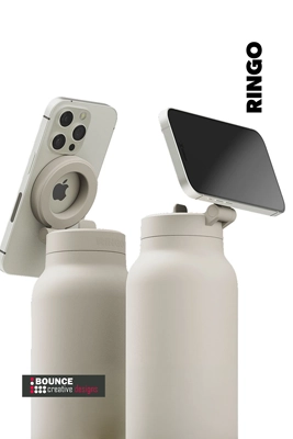 Buy custom branded magsafe water bottles featuring custom company logos, available now from Bounce Creative Designs for corporate gifting and employee rewards.
