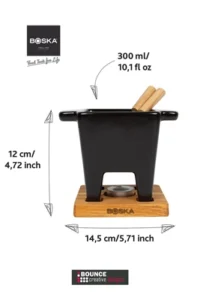 Order the BOSKA Tapas Fondue Nero in bulk with custom laser engraving to elevate commercial restaurant and hotel tabletops.