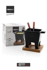 Order the BOSKA Tapas Fondue Nero in bulk with custom laser engraving to elevate commercial restaurant and hotel tabletops.