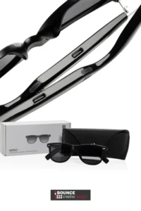 Branded AI smart glasses outdoors while managing an outdoor corporate event, available from Bounce Creative Designs.