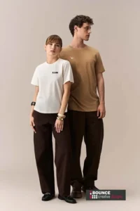 Team members wearing branded custom unisex t-shirts from Bounce Creative Designs