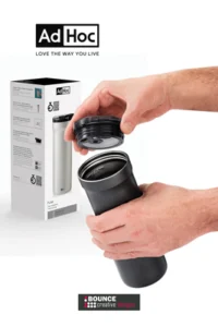 custom travel mugs ready for your branding from bounce creative designs.