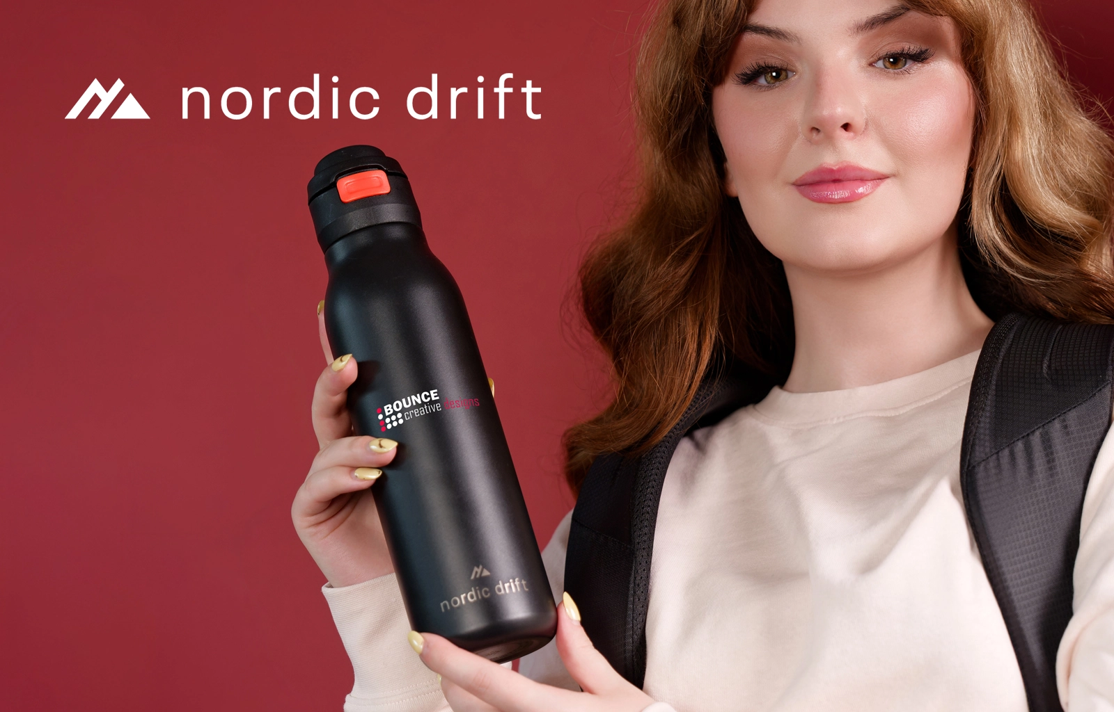 750ml RCS certified recycled stainless steel corporate water bottles with secure locking lids and multi-colour branding.
