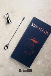mocktail recipe gift box with recipes and it's brandable with laser engraving from bounce creative designs.