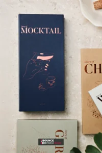 mocktail recipe gift box with recipes and it's brandable with laser engraving from bounce creative designs.