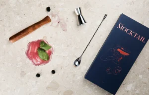 mocktail recipe gift box with recipes and it's brandable with laser engraving from bounce creative designs.