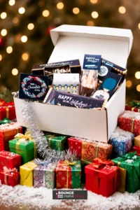 Promotional festive confectionery and custom chocolate hampers designed to delight clients and reward staff.